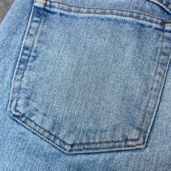 Wrangler Blue Jeans Mens 32x34 Denim Relaxed Fit Denim Straight Leg Y2K Distress - Picture 12 of 16